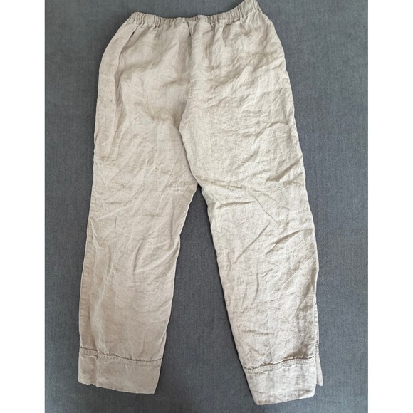 Parachute Linen Jogger Pants Womens S Beige Minimalist Lounge Coastal Summer - Picture 3 of 9